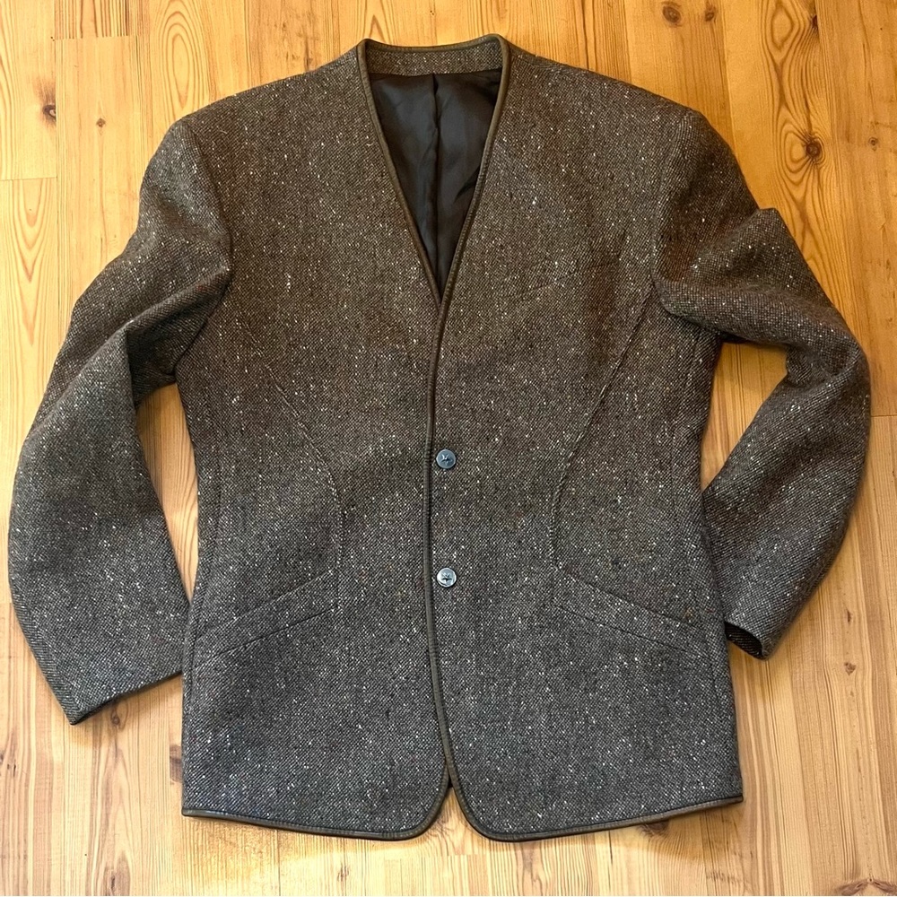 Thierry Mugler Men’s Vintage Brown Wool Blazer Size 48 FR Good Condition